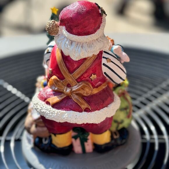 Fitz and Floyd Santa and toys musical plays We Wish You a Merry Christmas. It wo - Picture 7 of 12